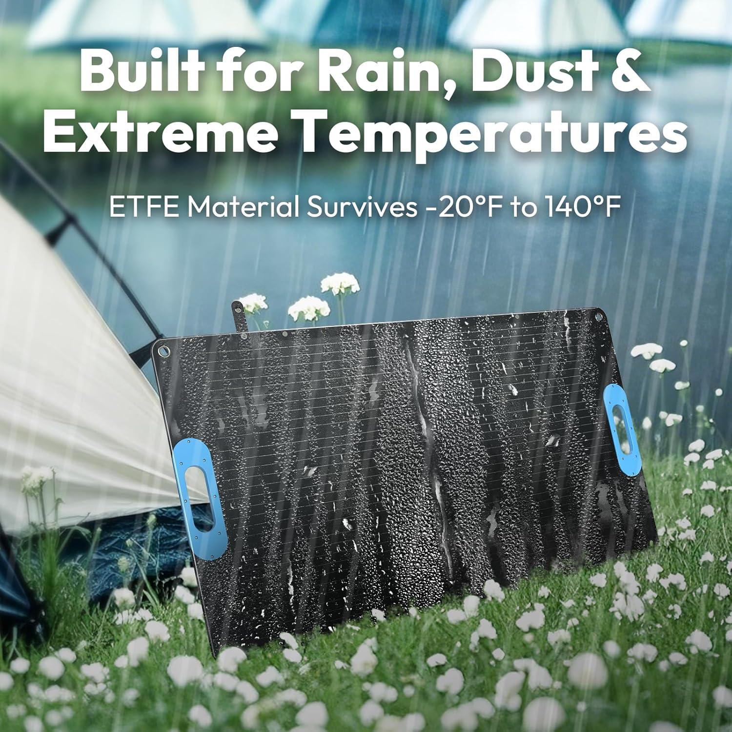 Panel Solar Portátil 100W STAR, Cargador Plegable USB-C y USB-A