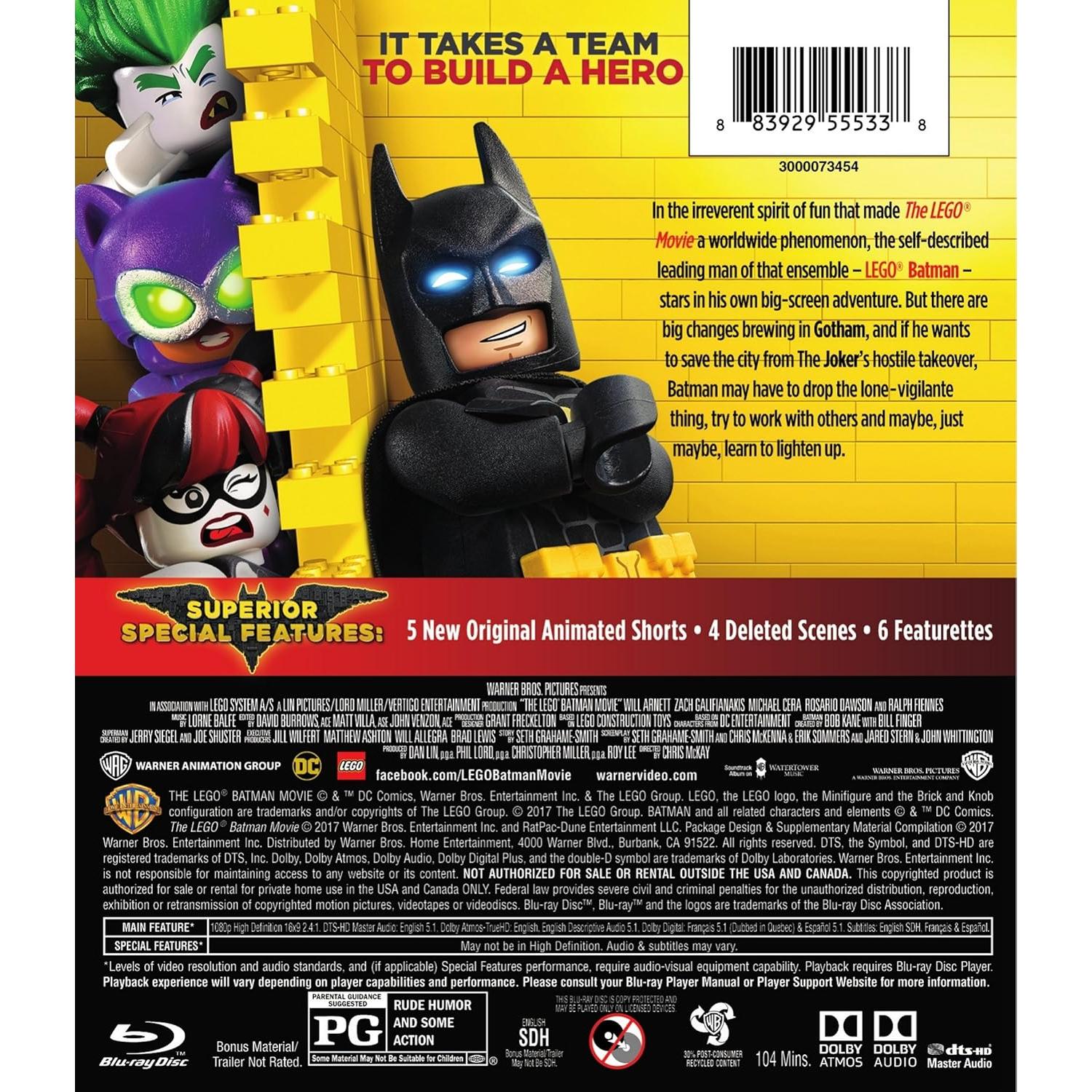 Película Lego Batman Blu-ray 1h44m Warner Home Video
