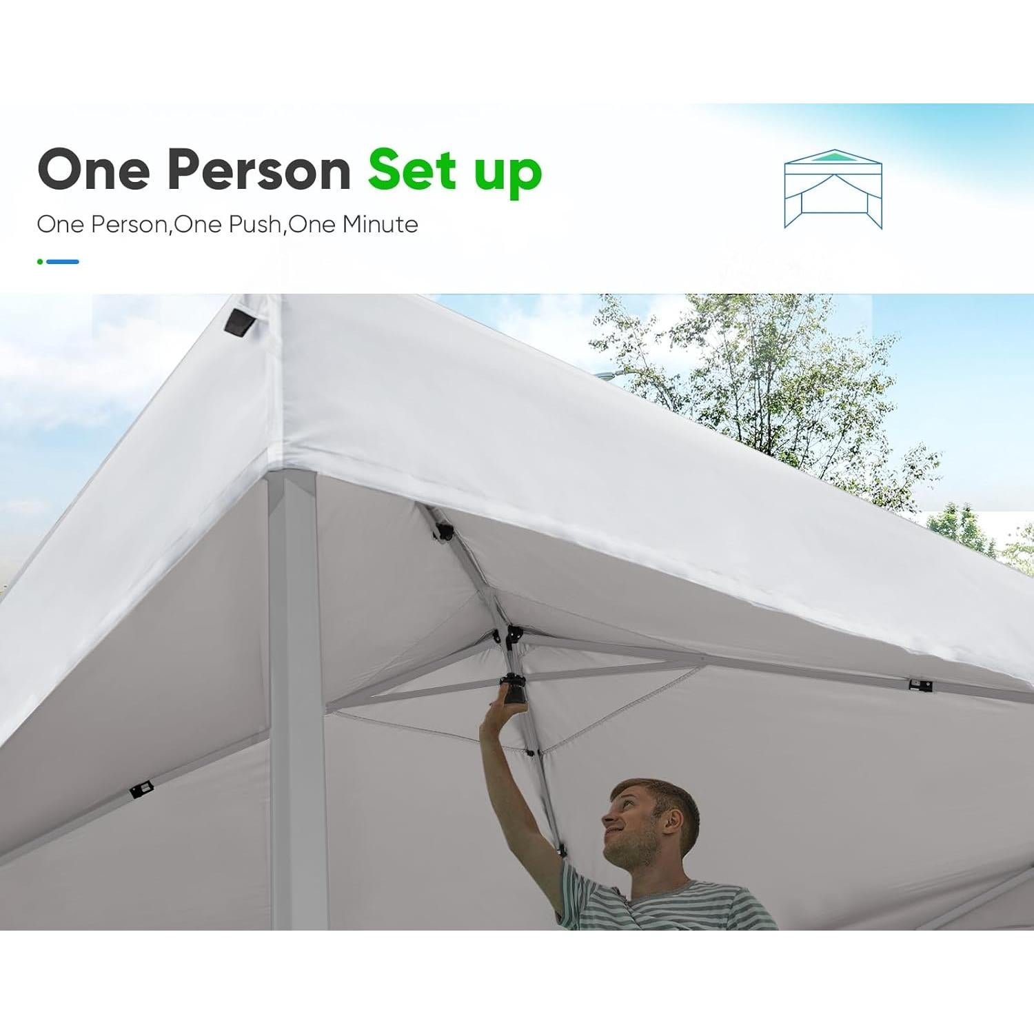 Carpa Plegable Quictent 3x3m Impermeable con 4 Paredes Laterales