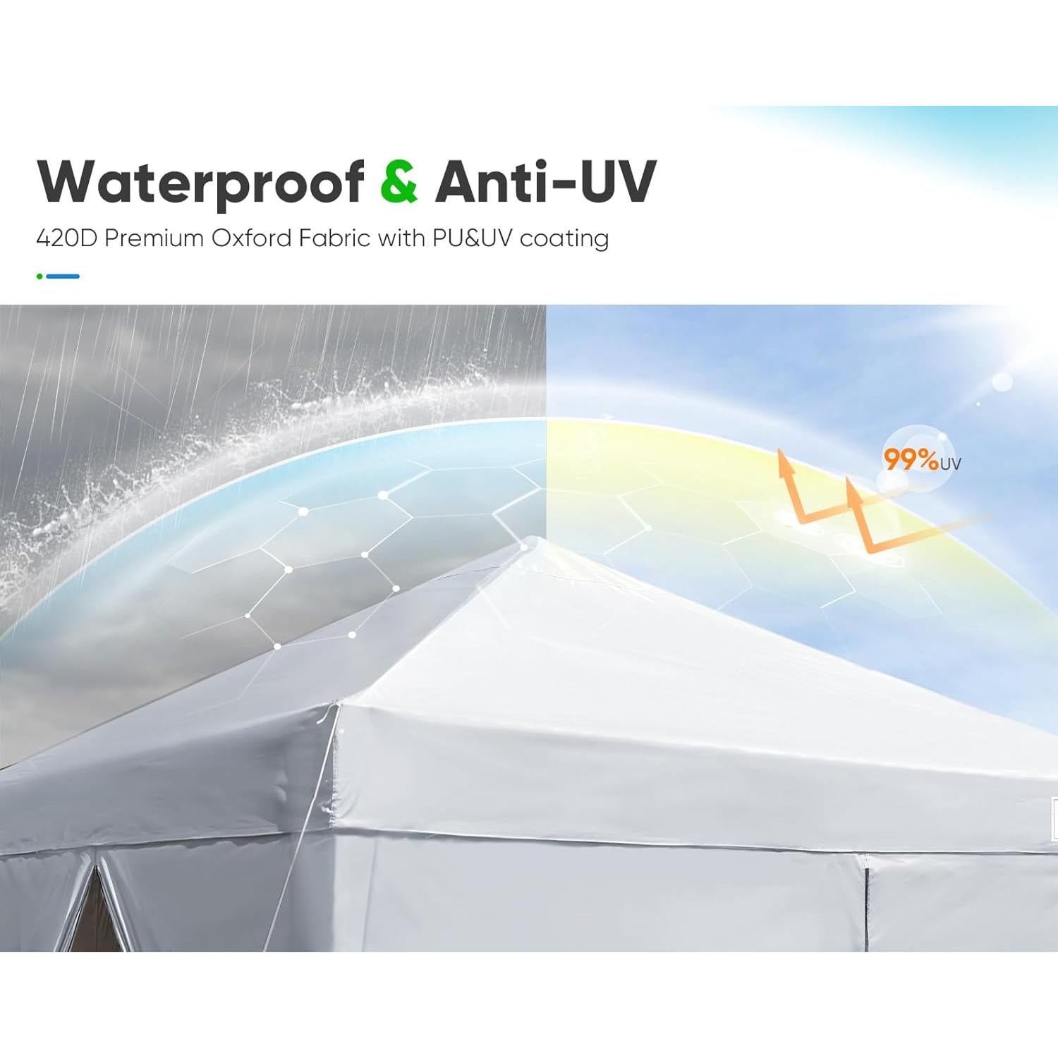 Carpa Plegable Quictent 3x3m Impermeable con 4 Paredes Laterales