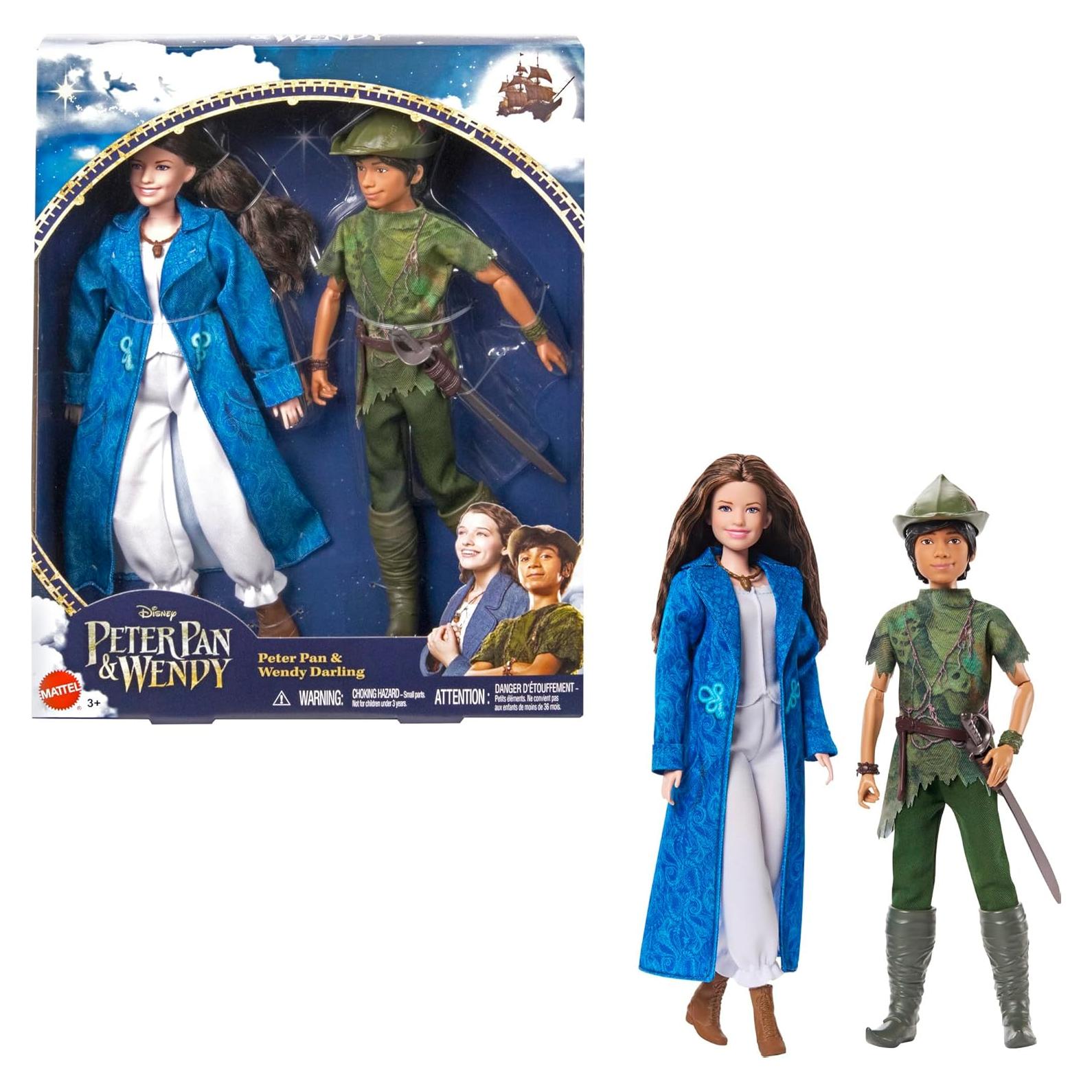 Muñecas de Moda Peter Pan y Wendy Mattel - 20 cm