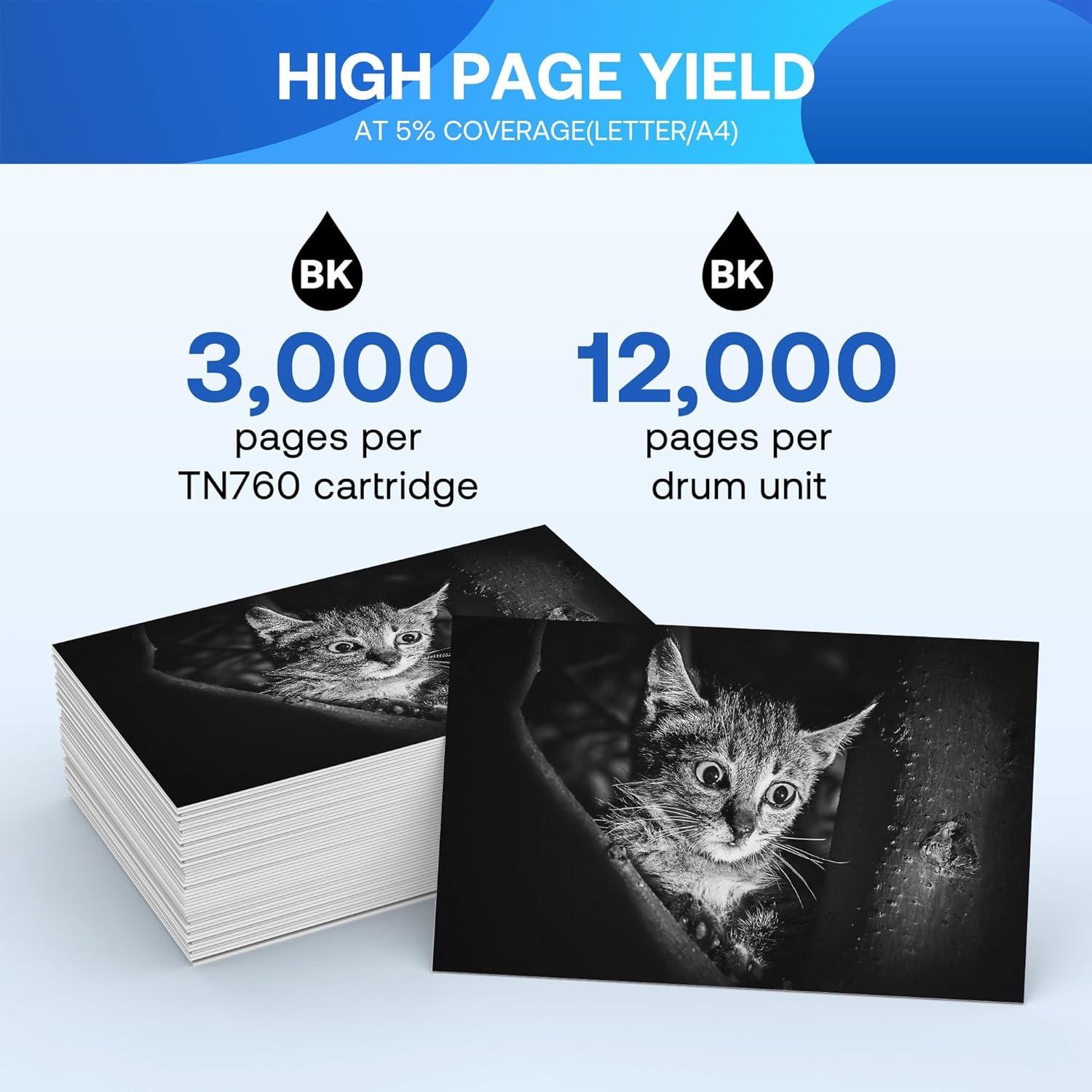 Cartucho de Tóner TN760 y Tambor DR730 WEAREC - 3 Paquetes