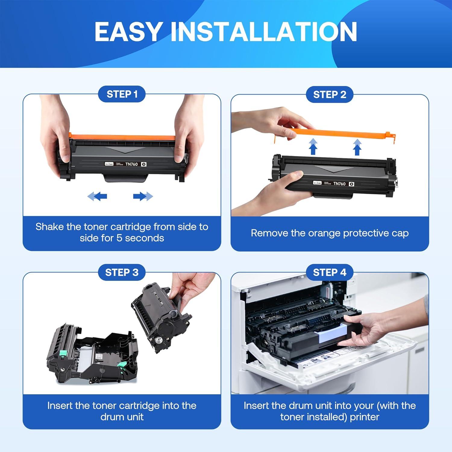 Cartucho de Tóner TN760 y Tambor DR730 WEAREC - 3 Paquetes