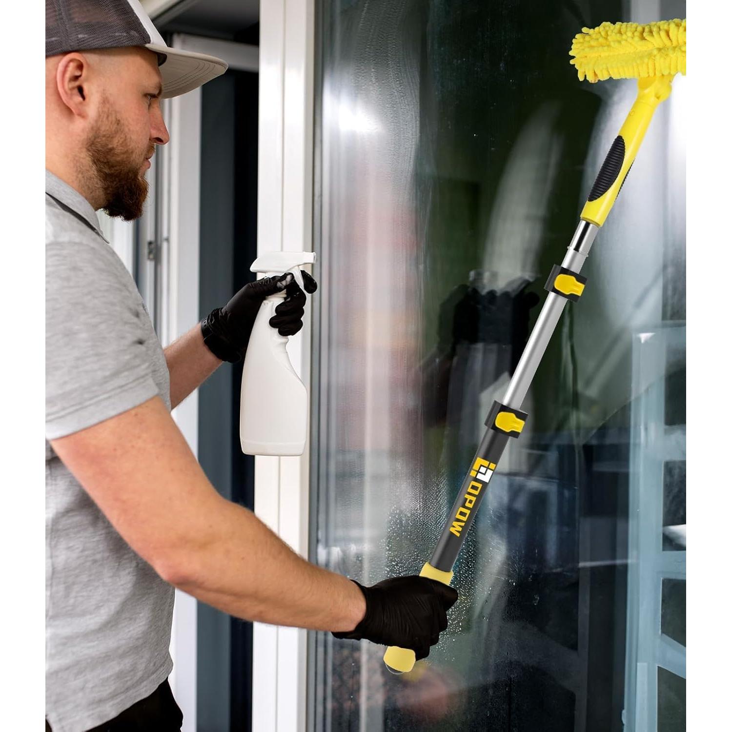 Raspador de Ventanas 2 en 1 Opow con Paño de Microfibra 25.4 cm