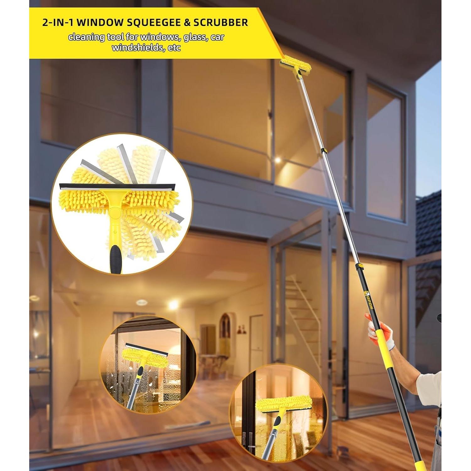 Raspador de Ventanas 2 en 1 Opow con Paño de Microfibra 25.4 cm