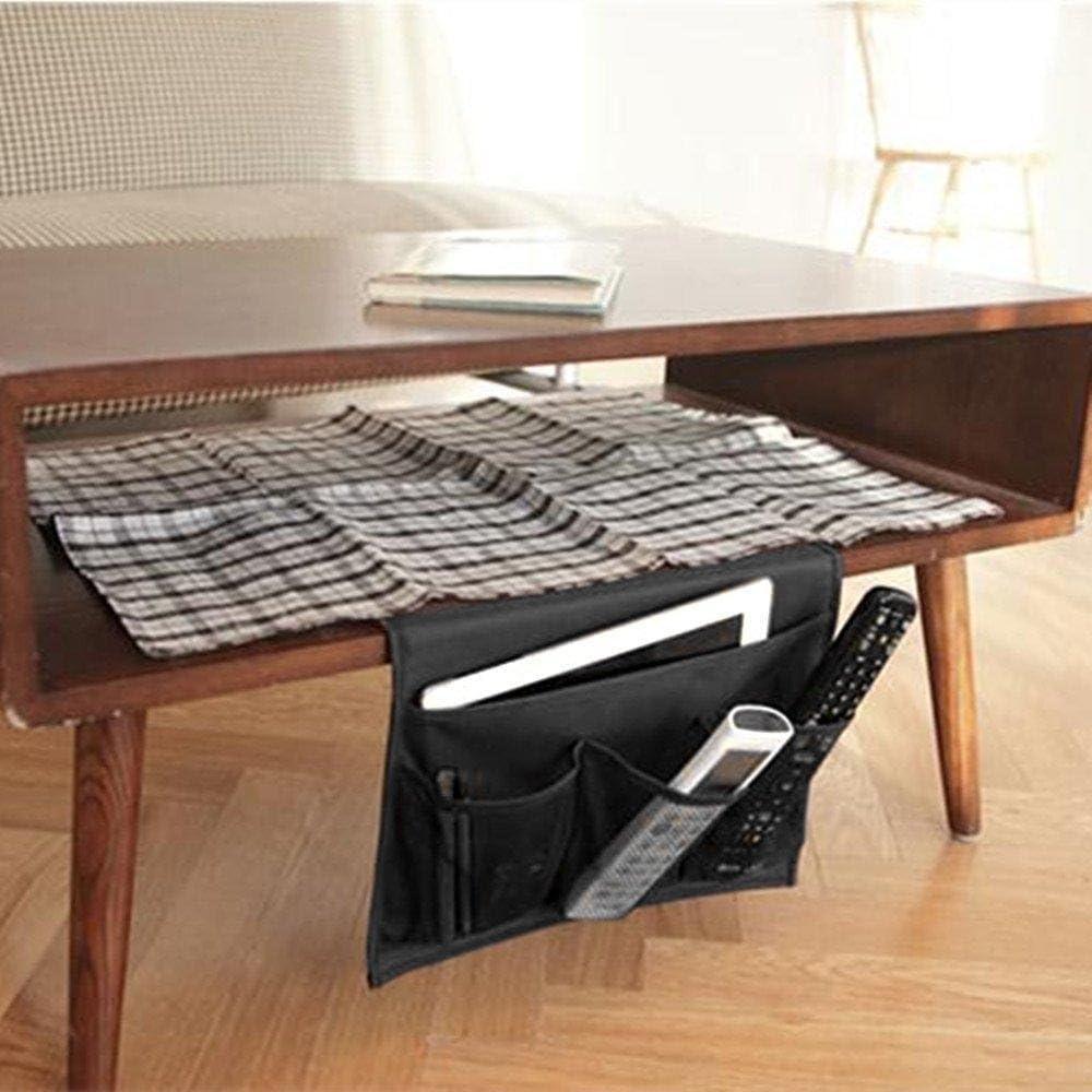 Caddy Organizador de Cama Meeall 4 Bolsillos Tela Oxford Negro