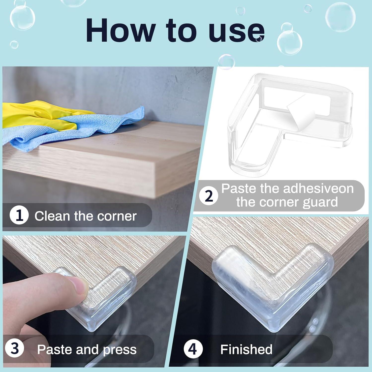 Protectores de Esquinas para Bebés Omiliv - 12 Piezas Transparentes