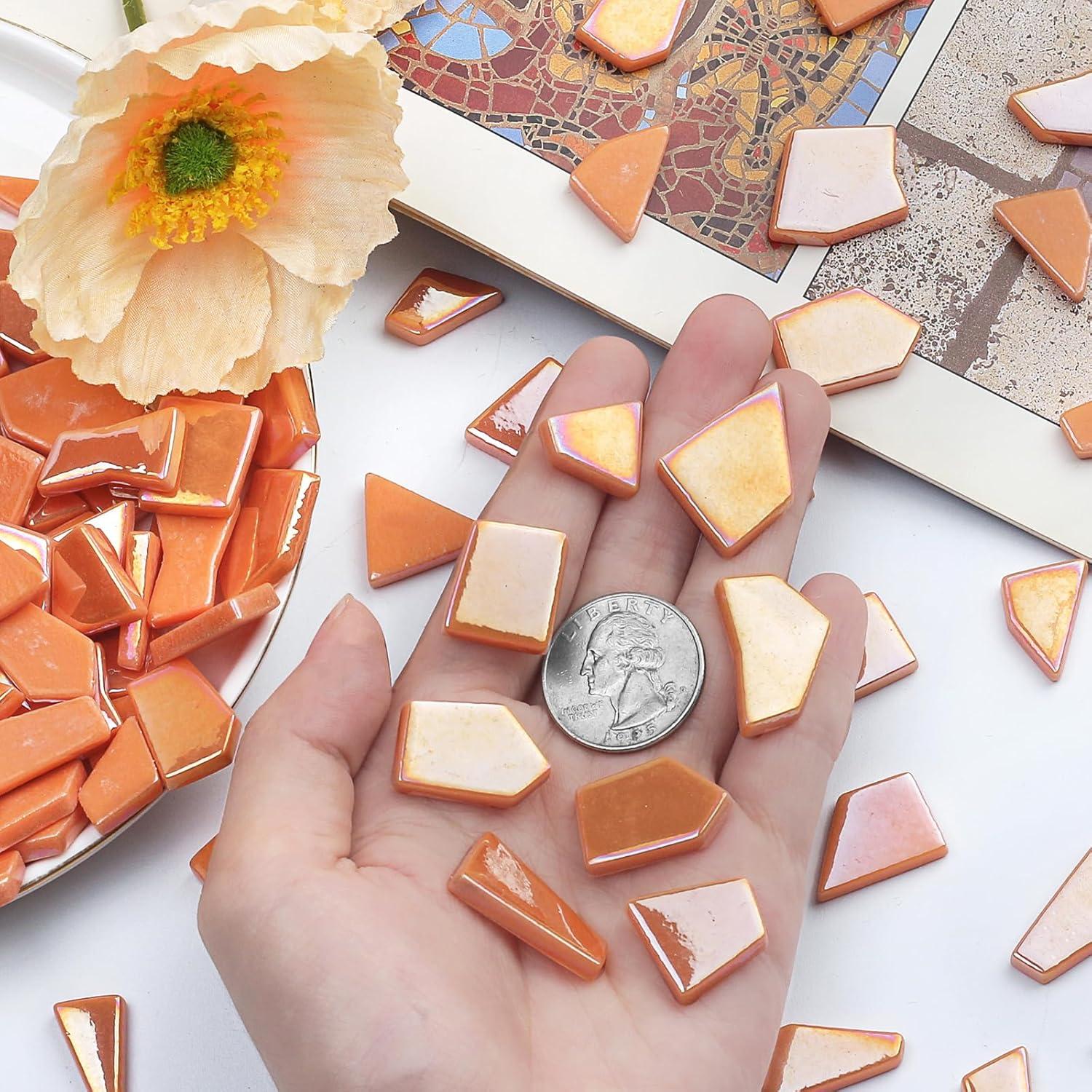 Azulejos de mosaico de vidrio naranja Youway Style 200g DIY