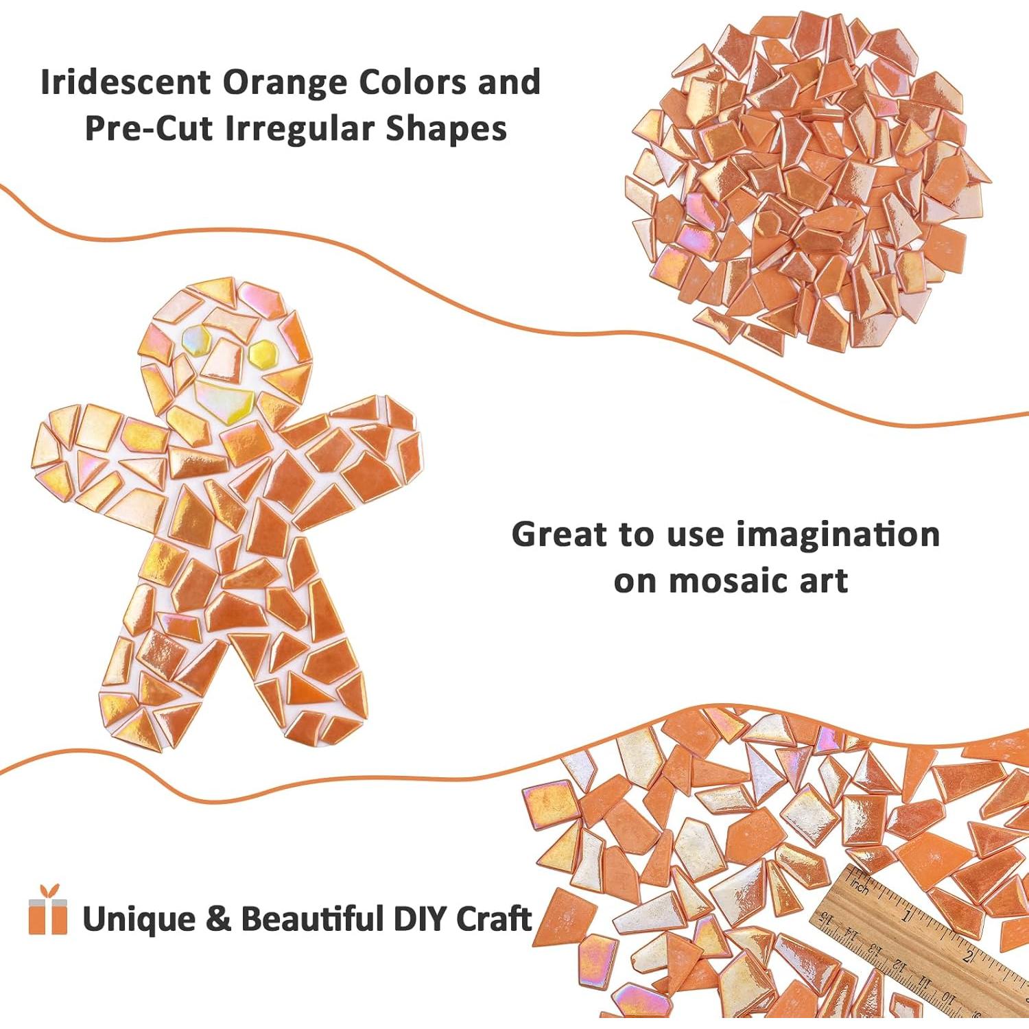 Azulejos de mosaico de vidrio naranja Youway Style 200g DIY