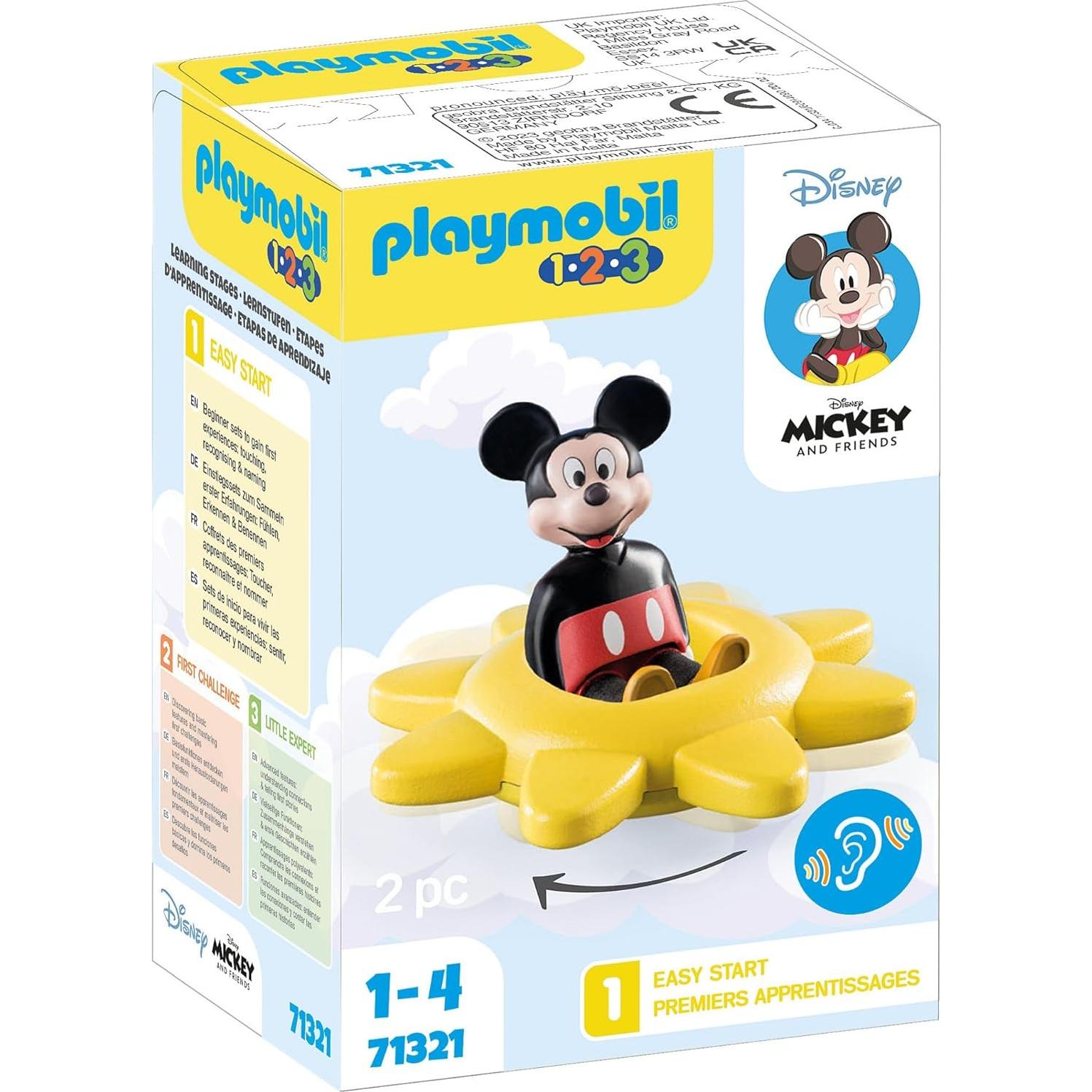 Playmobil 1.2.3 Sol Giratorio Mickey Sonajero 14.1 cm