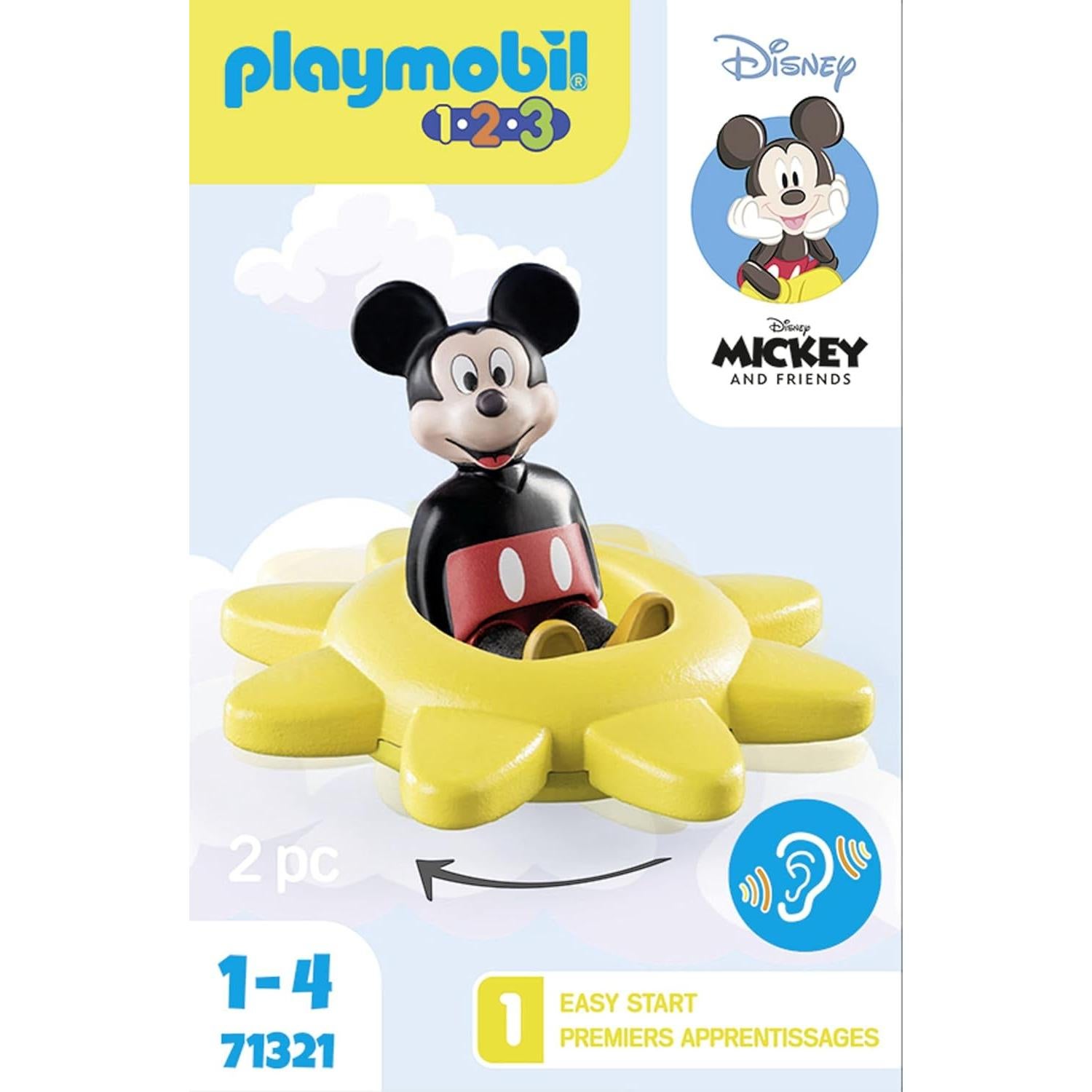 Playmobil 1.2.3 Sol Giratorio Mickey Sonajero 14.1 cm