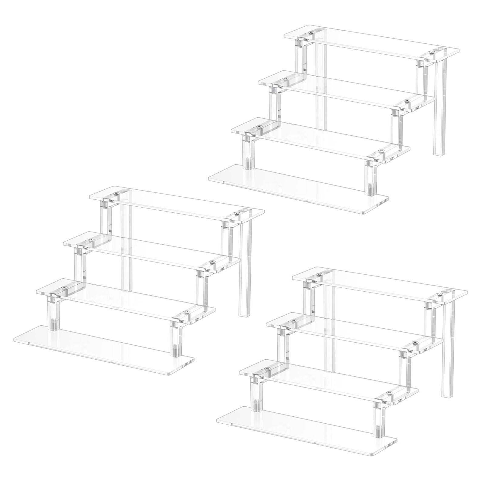 Soporte Acrílico WINKINE para Exhibición de 4 Niveles - Organizador de Perfumes y Figuras