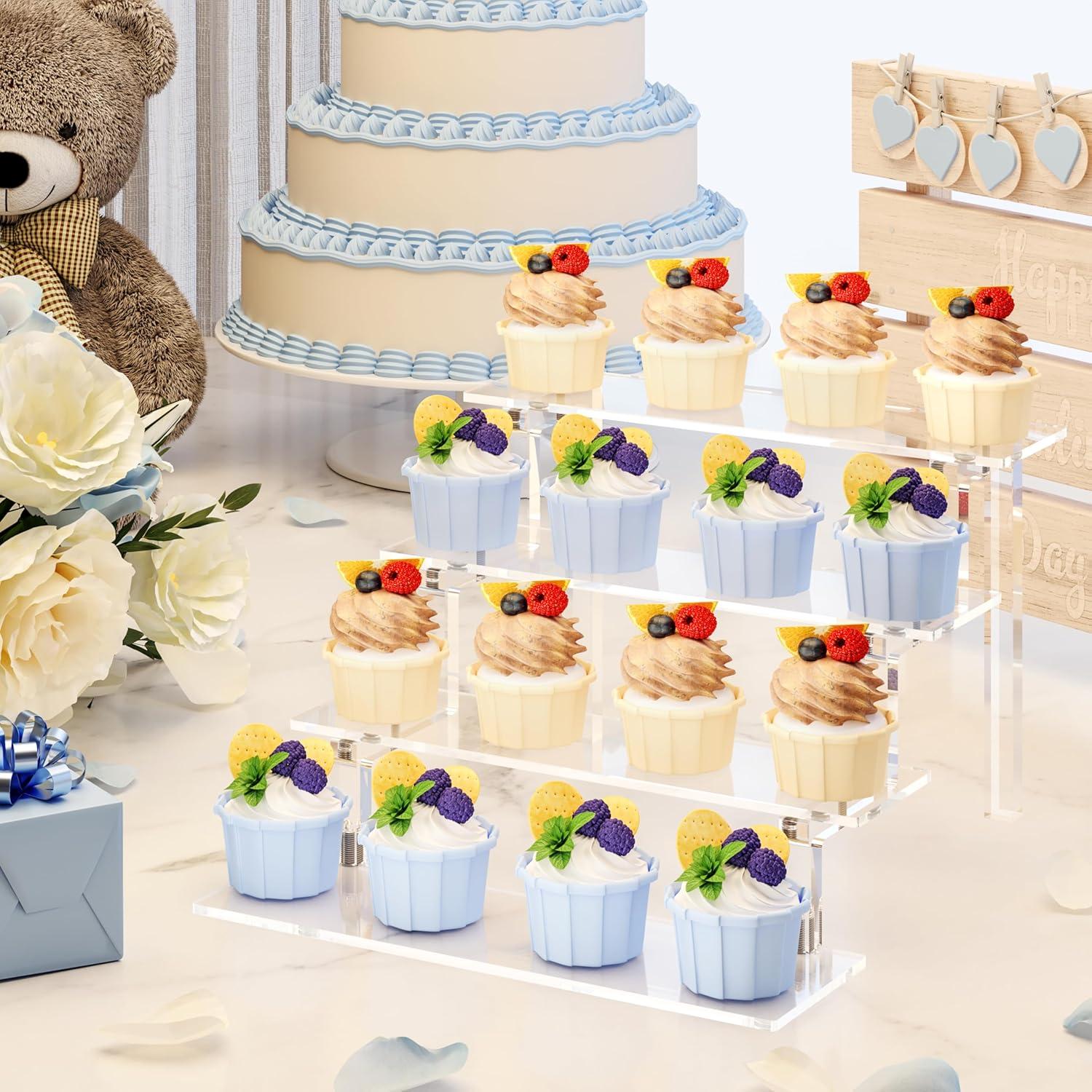 Soporte Acrílico WINKINE para Exhibición de 4 Niveles - Organizador de Perfumes y Figuras