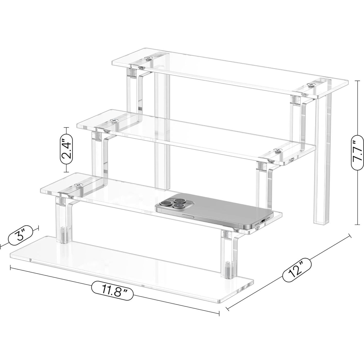 Soporte Acrílico WINKINE para Exhibición de 4 Niveles - Organizador de Perfumes y Figuras
