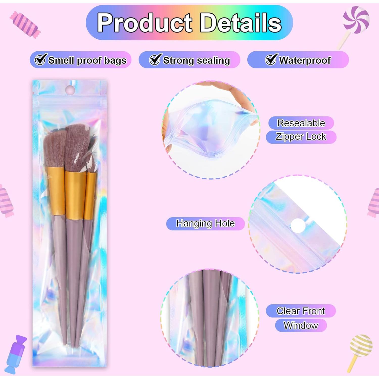 Bolsas Holográficas ANZNKU 50 Pcs 6.9 x 22.9 cm Resellables