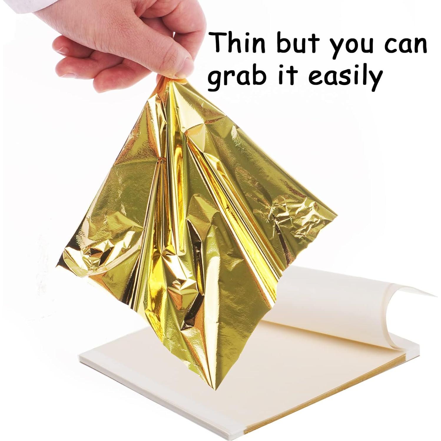 Hojas de Oro Gwybkq 300 Unidades 14x14 cm para Manualidades