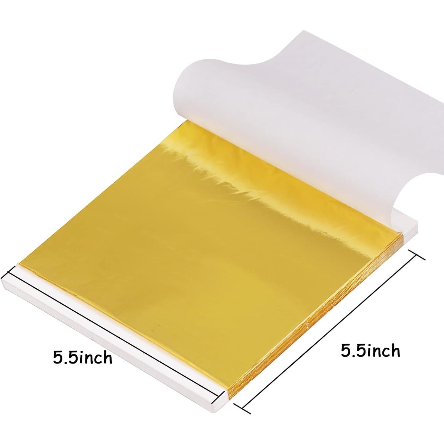 Hojas de Oro Gwybkq 300 Unidades 14x14 cm para Manualidades