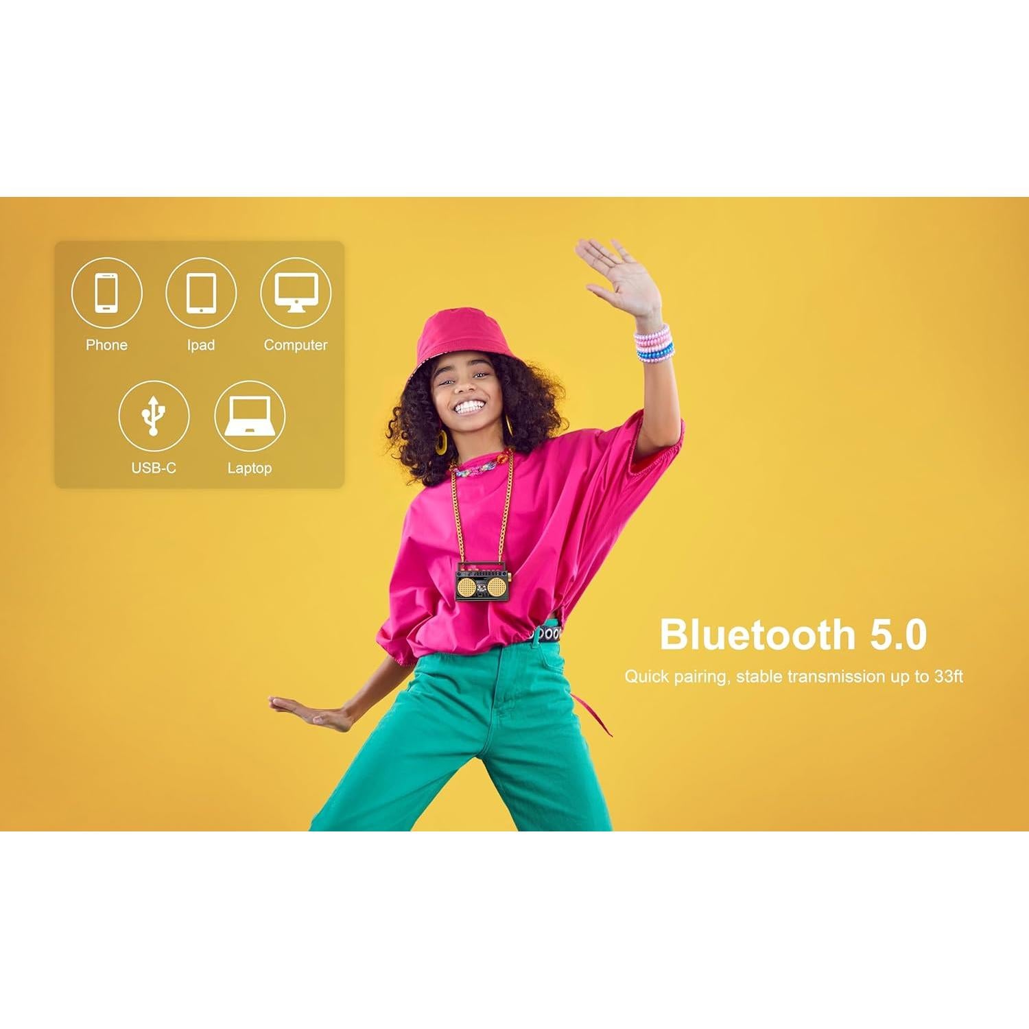 Altavoz Bluetooth Inalámbrico Mini Retro 6W con Radio FM