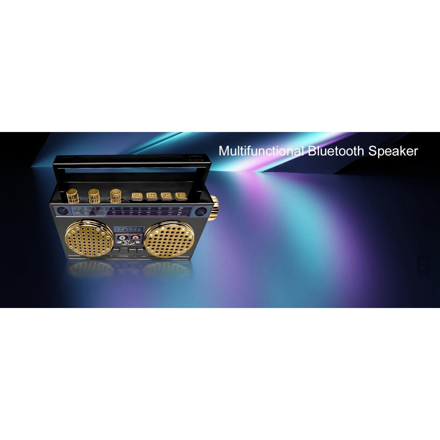 Altavoz Bluetooth Inalámbrico Mini Retro 6W con Radio FM