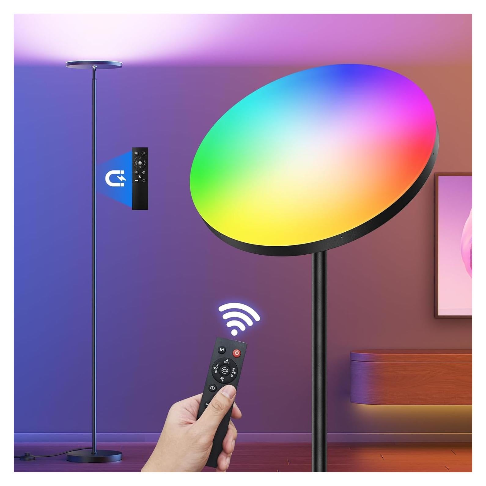 Lámpara de pie LED FULSUNT RGB 32W 3200LM con control remoto