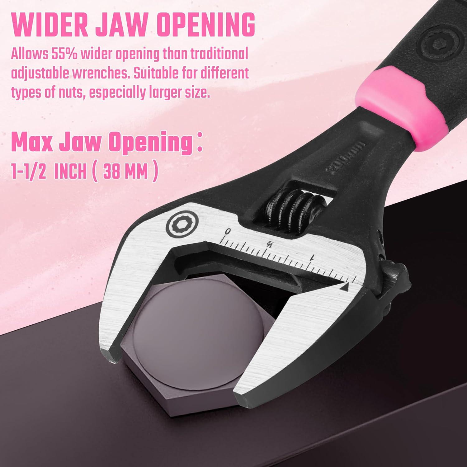 Llave Ajustable DURATECH 8 Pulgadas Acero CR-V Boca Ancha