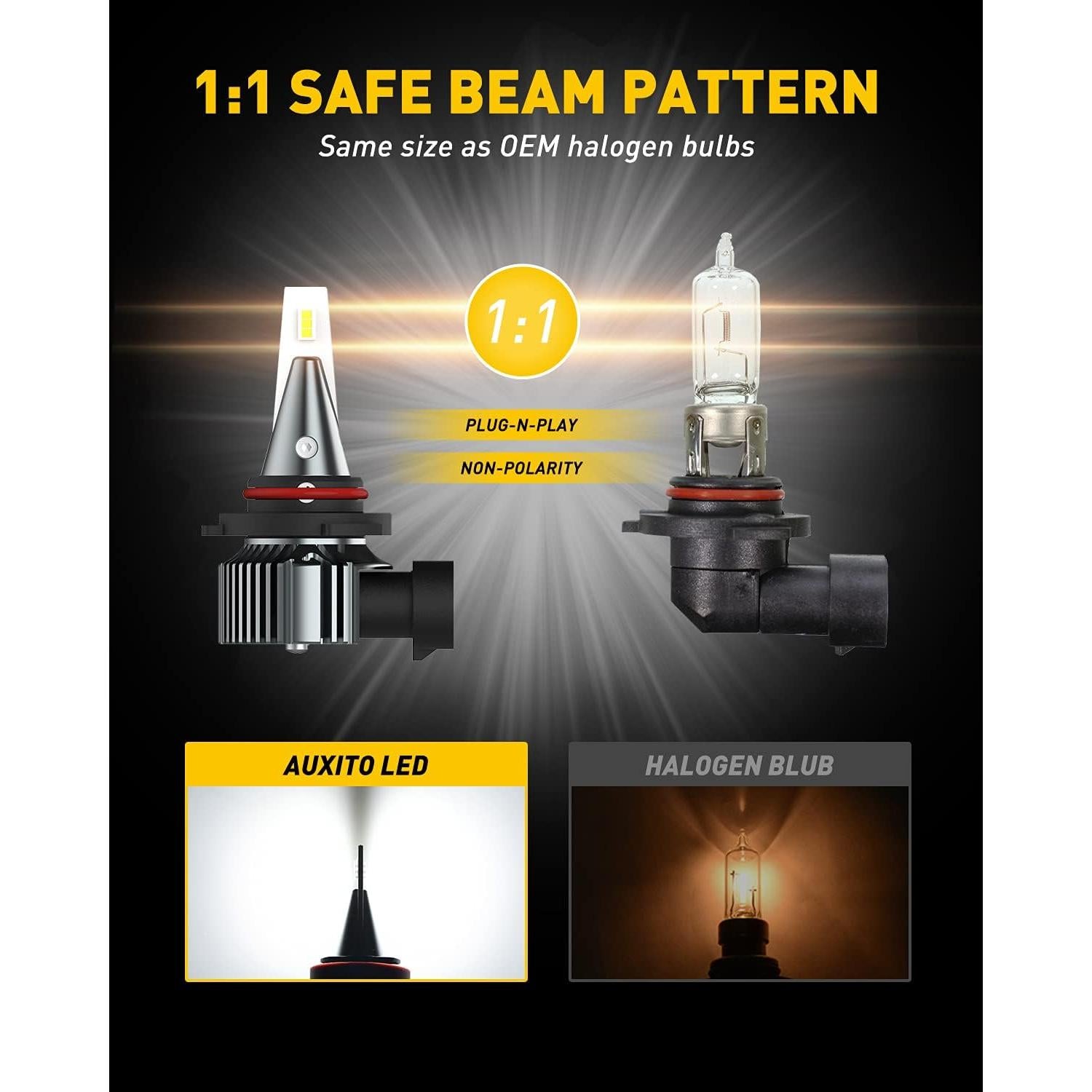 Bombillas de Luz de Niebla LED AUXITO H10 6000LM 35W