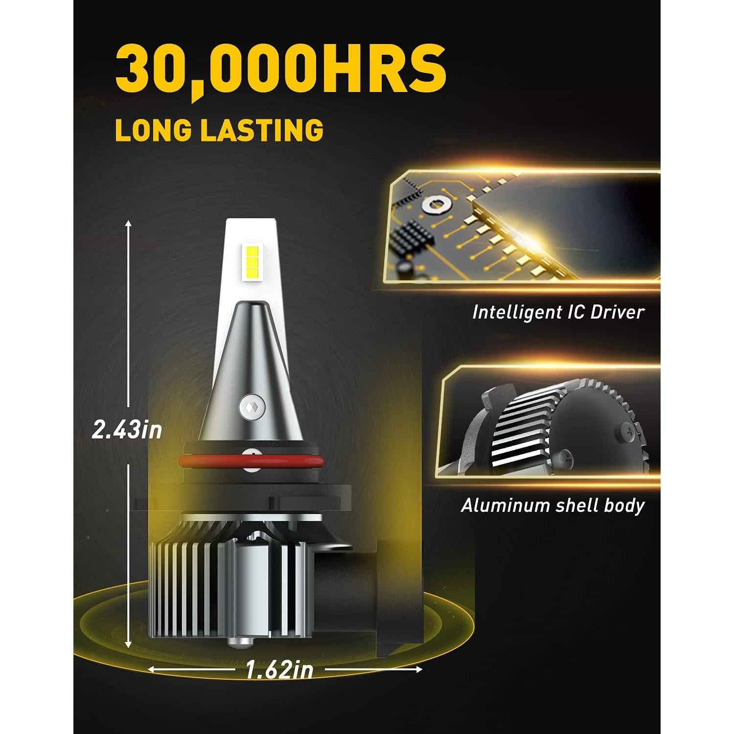 Bombillas de Luz de Niebla LED AUXITO H10 6000LM 35W