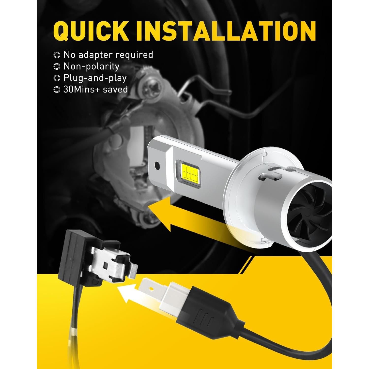 Bombillas LED AUXITO H1 para Niebla, 600% Brillo 6500K, 2 Pzas