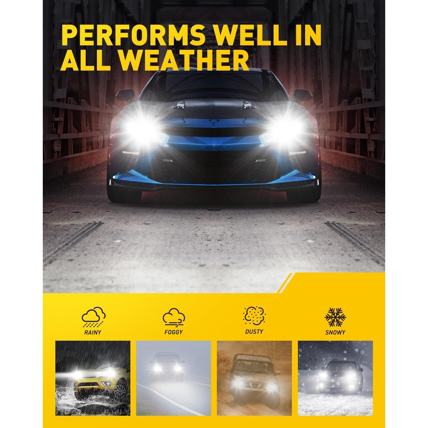 Bombillas LED AUXITO H1 para Niebla, 600% Brillo 6500K, 2 Pzas