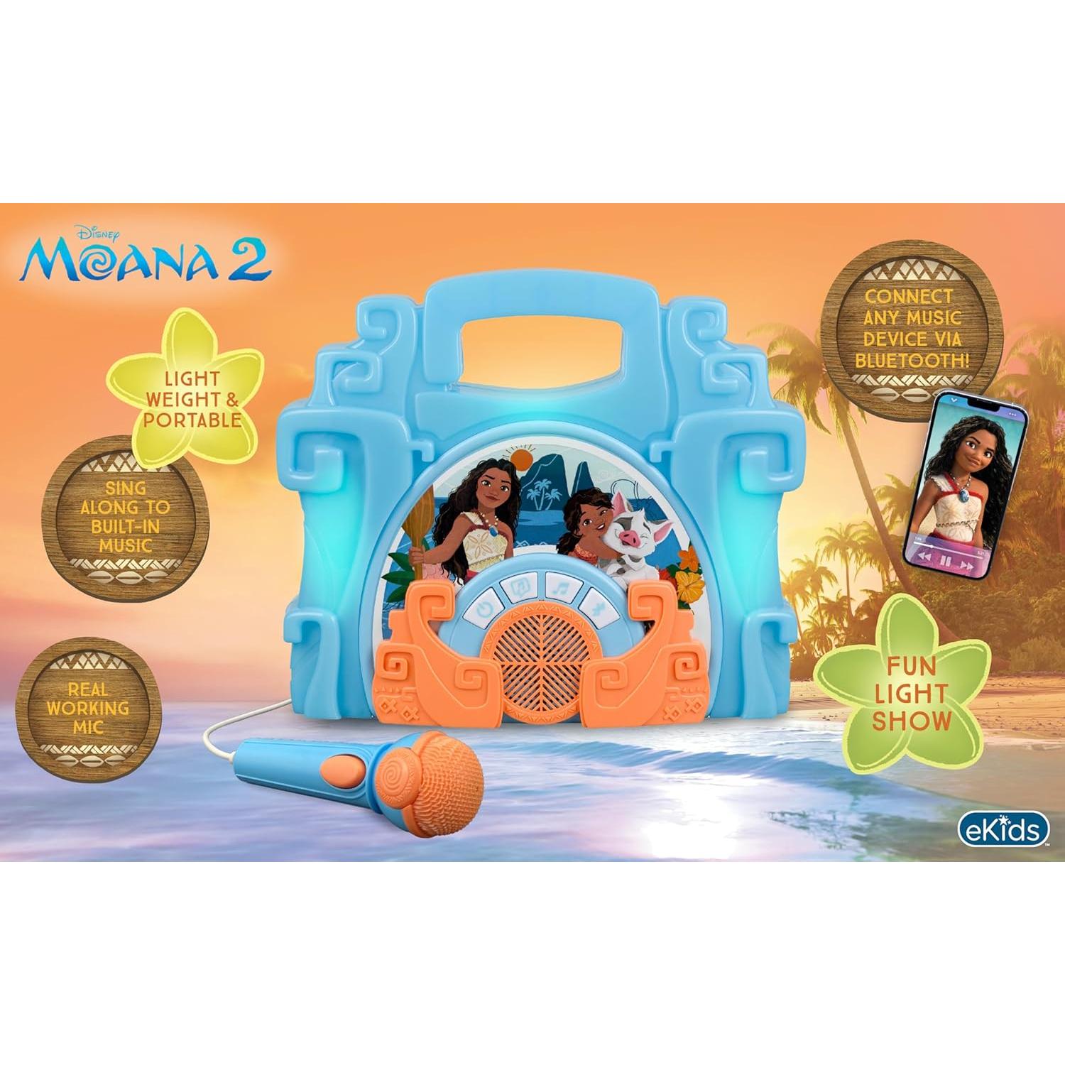 eKids Boombox Karaoke Disney Moana con Micrófono 22.86 cm