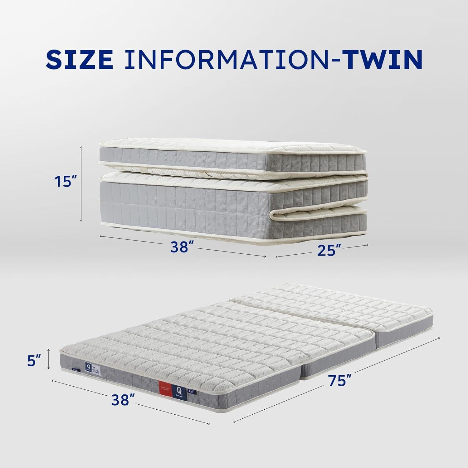 Colchón Plegable Quicksleep VA4 Z Cube 5" Individual Espuma