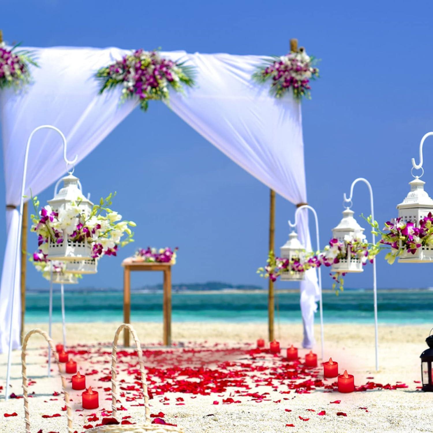 LANKER Paquete de 12 Velas LED Sin Llama Rojas Decorativas