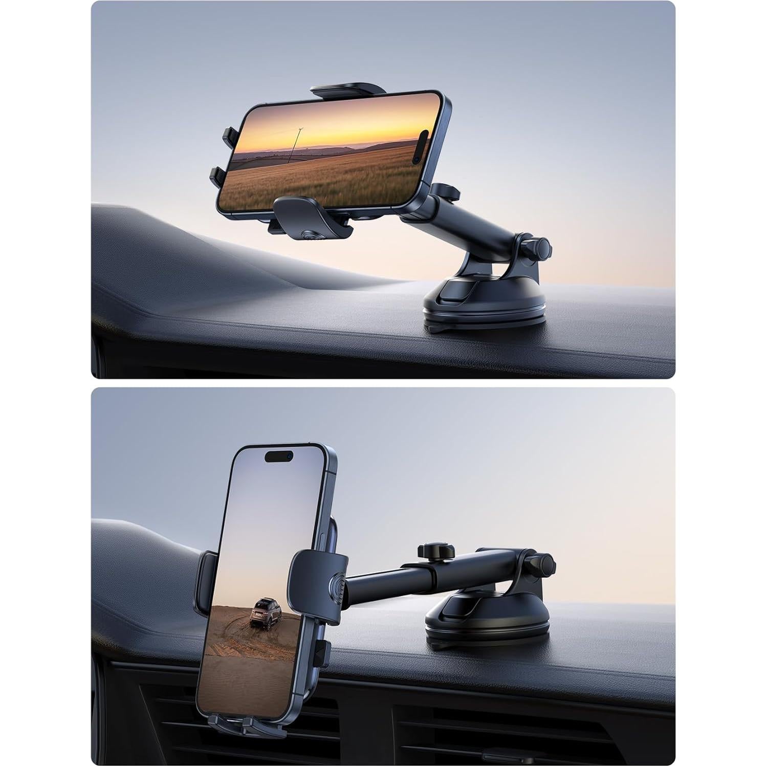 Soporte para Teléfono de Coche Lamicall Negro - Ventosa Fuerte