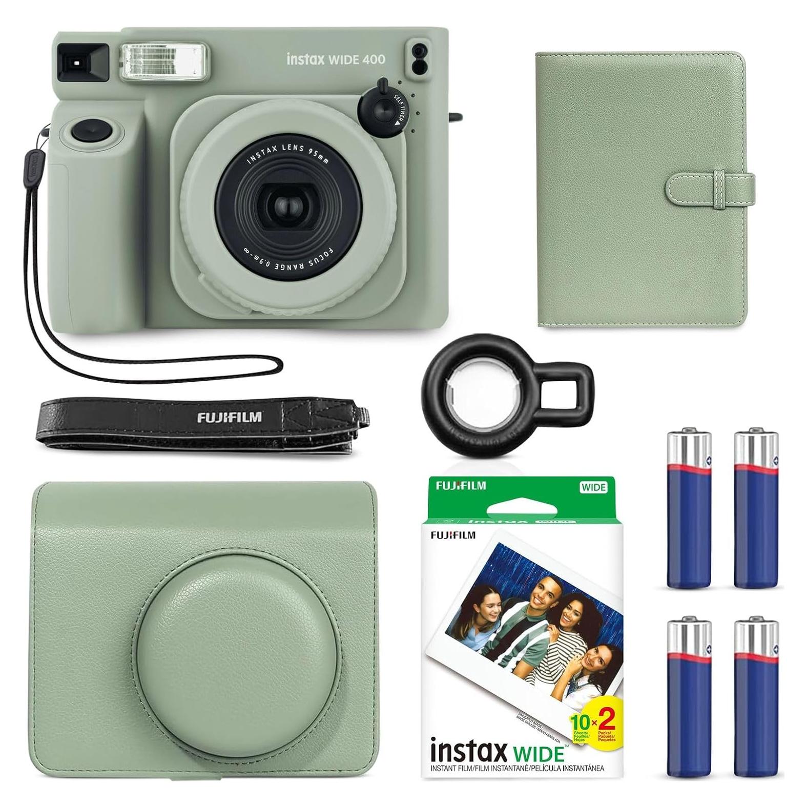 Cámara Instantánea Fujifilm Instax Wide 400 Verde Salvia + Accesorios