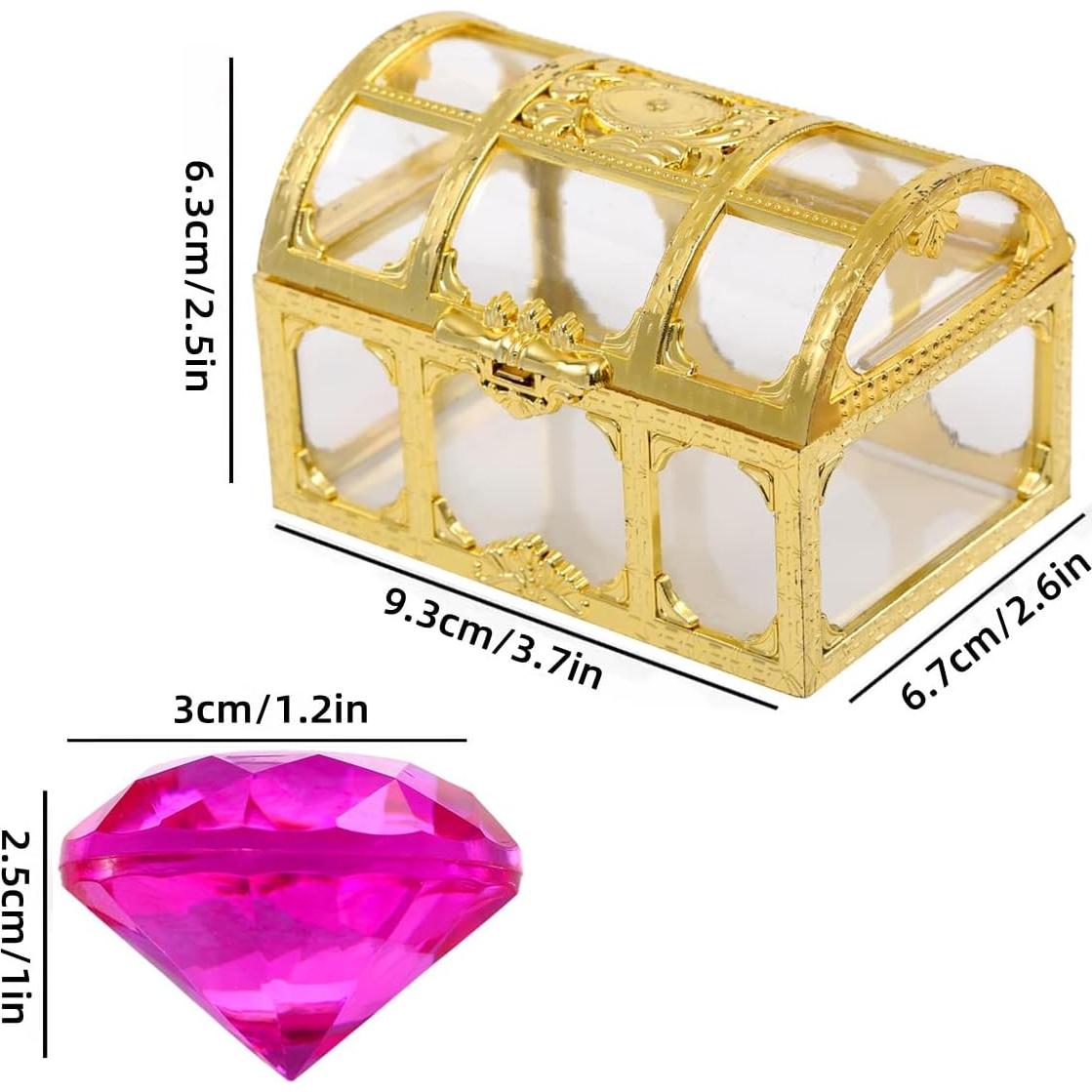 Cofre del Tesoro Pirata con 14 Gemas de Colores - Juguete de Buceo