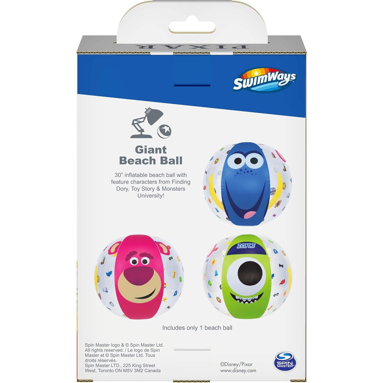 SwimWays Disney Pixar 30" Giant Inflatable Beach Ball