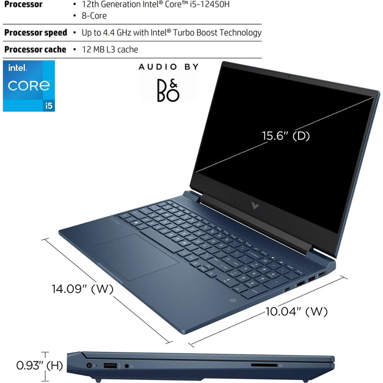 Laptop HP Victus 15.6" i5 RTX 3050 16GB 1TB FHD Azul