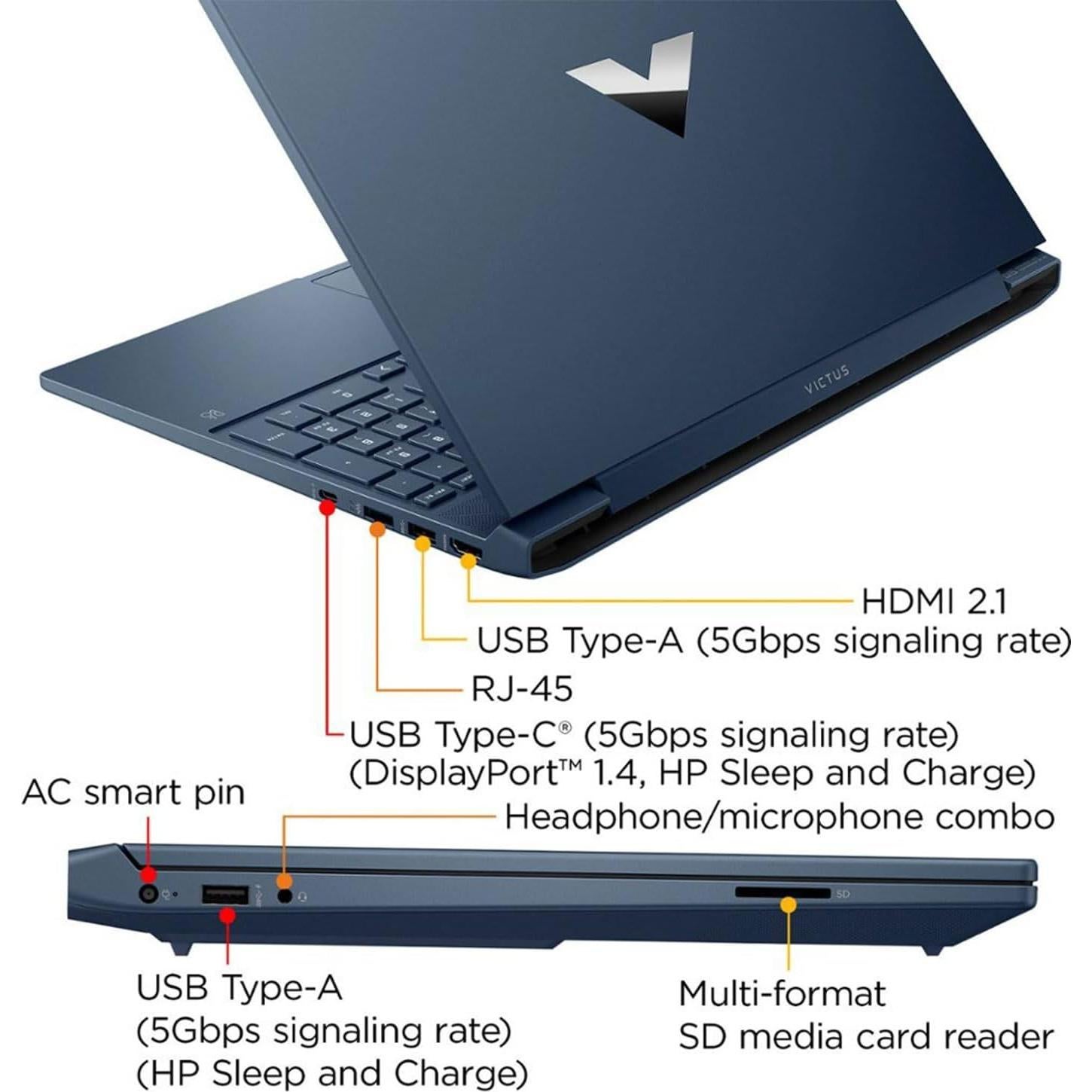 Laptop HP Victus 15.6" i5 RTX 3050 16GB 1TB FHD Azul