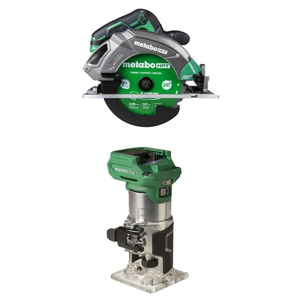 Metabo HPT 18V MultiVolt™ Cordless Circular Saw (Tool Only - No Battery) w/ 18V MultiVolt™ Cordless Trim Router (Tool Only)
