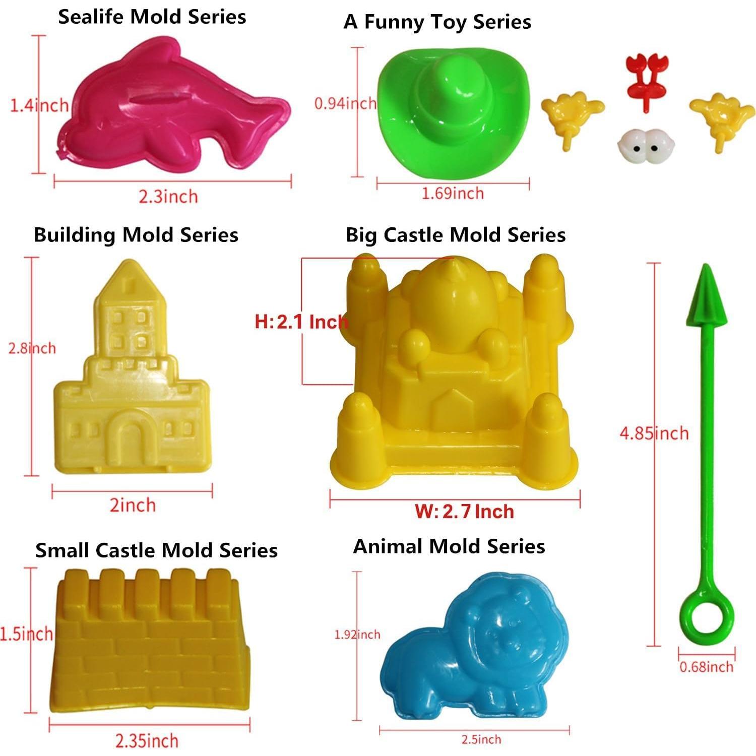 Conjunto de Moldeo de Arena 42 Piezas Mukool - Multicolor