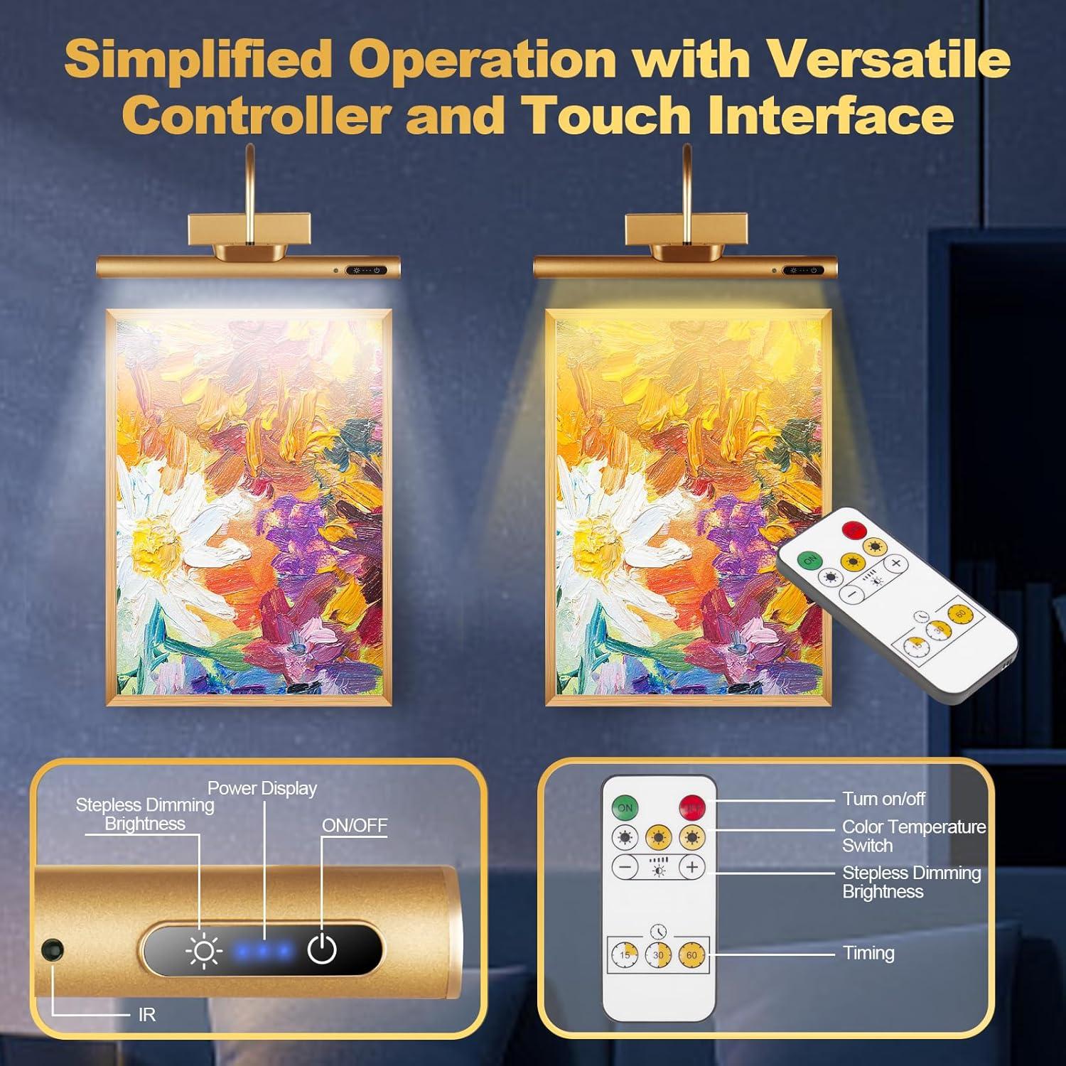 Luz de Imagen Regulable LYTARA 5000mAh Dorado Sin Cable