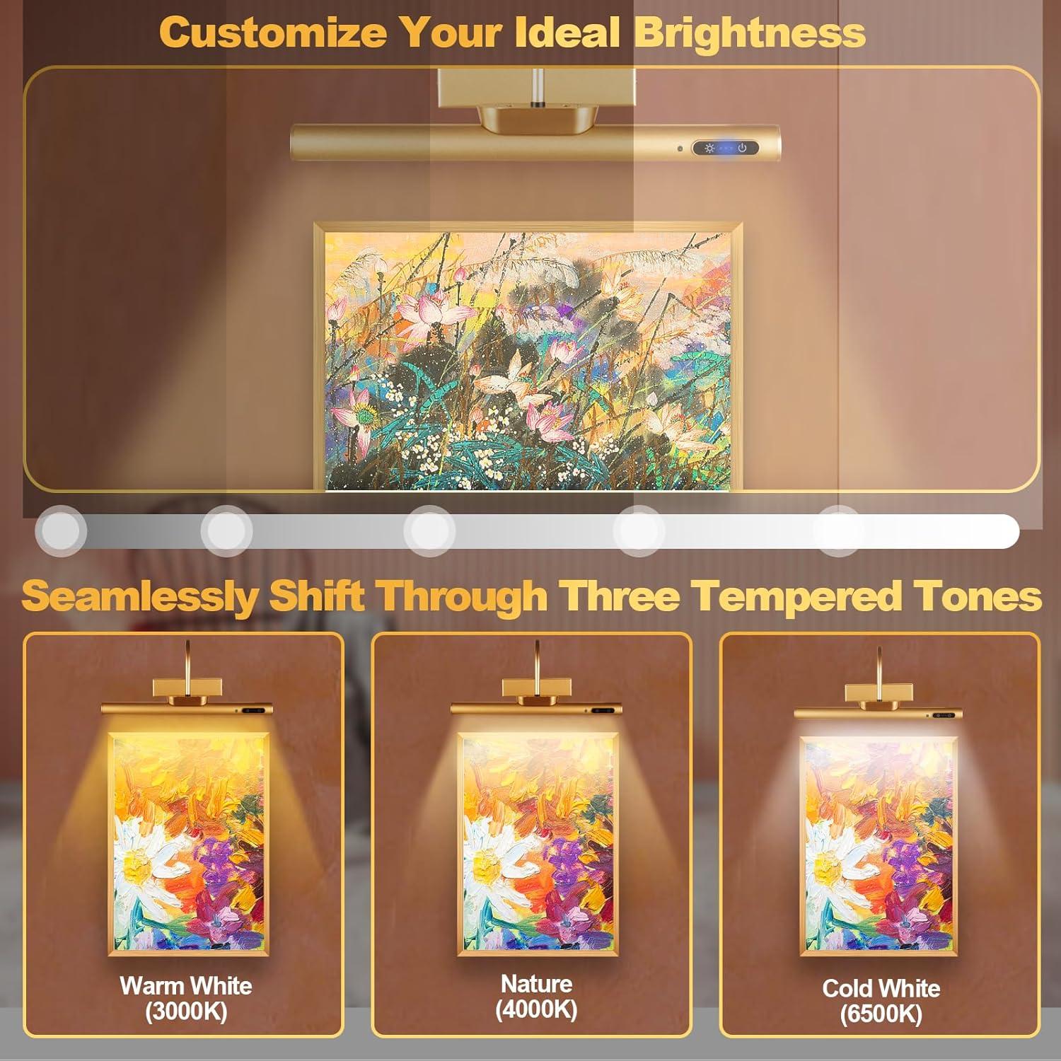 Luz de Imagen Regulable LYTARA 5000mAh Dorado Sin Cable