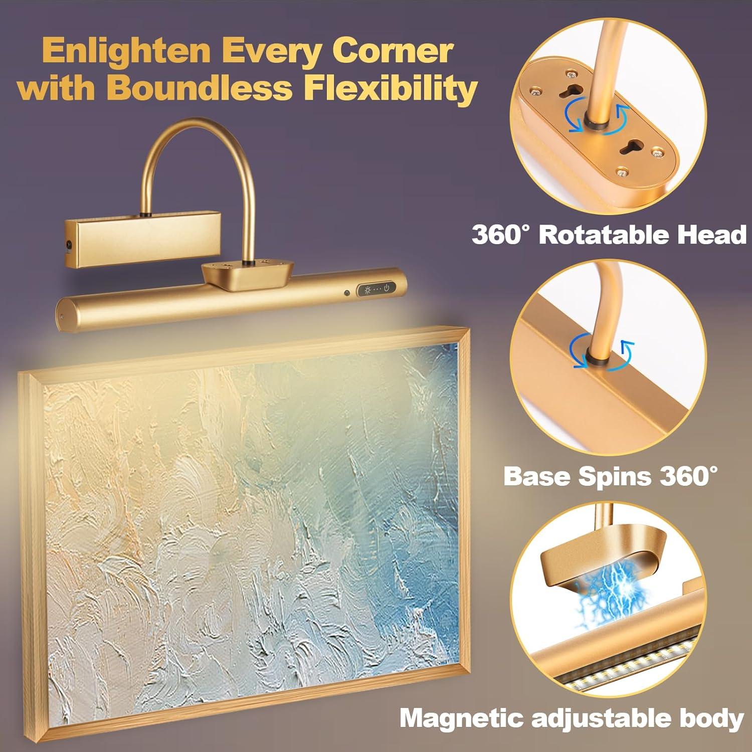 Luz de Imagen Regulable LYTARA 5000mAh Dorado Sin Cable