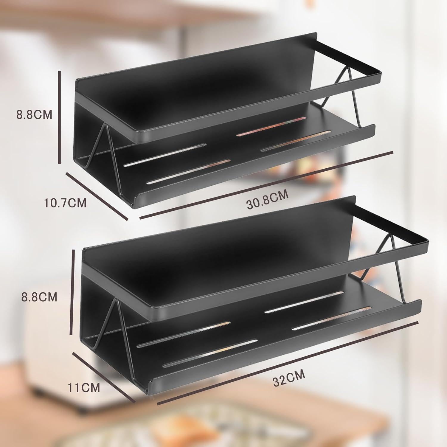 Estante Flotante de Especias Yoniccal Negro Acero Inoxidable 10 kg