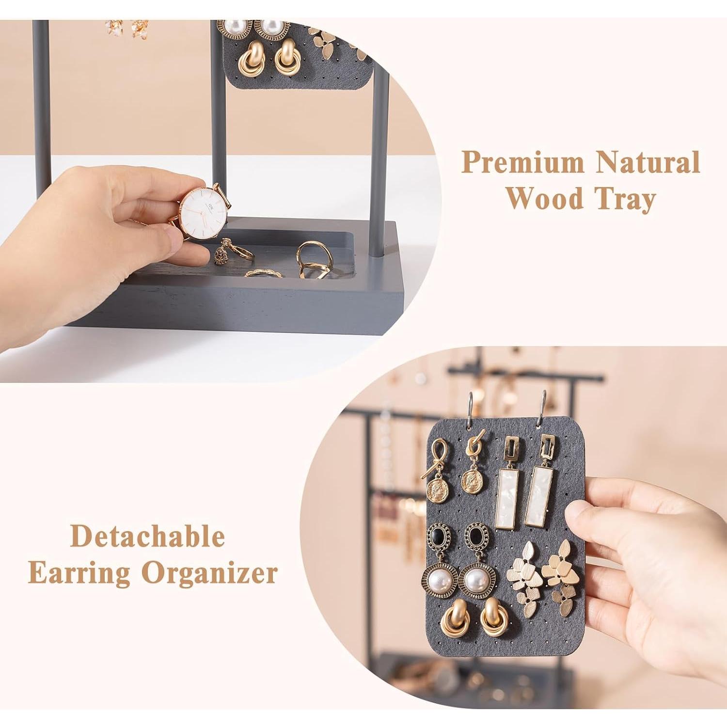 Organizador de Joyería ProCase Gris con Soporte para Anillos