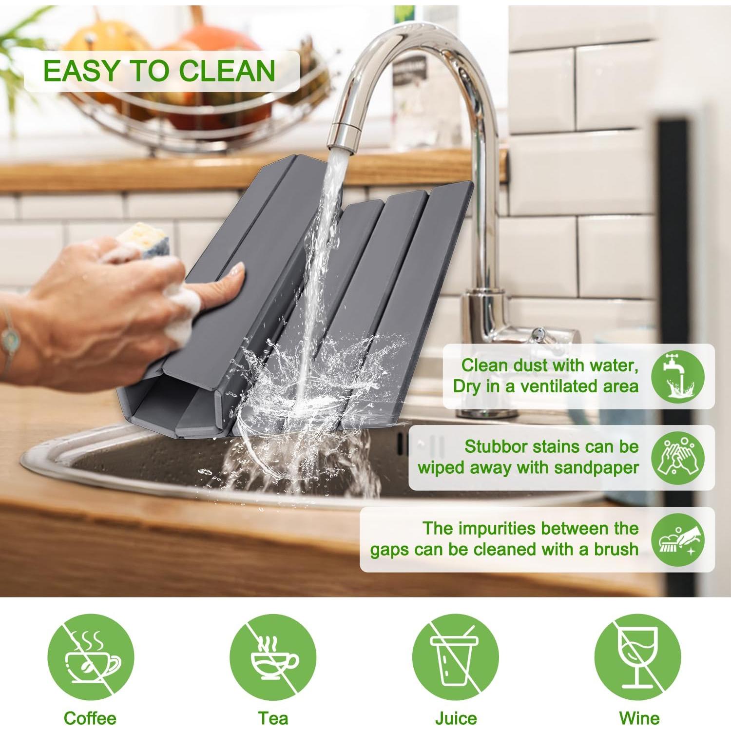 Alfombrilla de Secado Plegable de Piedra Diatomácea Gris 61x40.6 cm