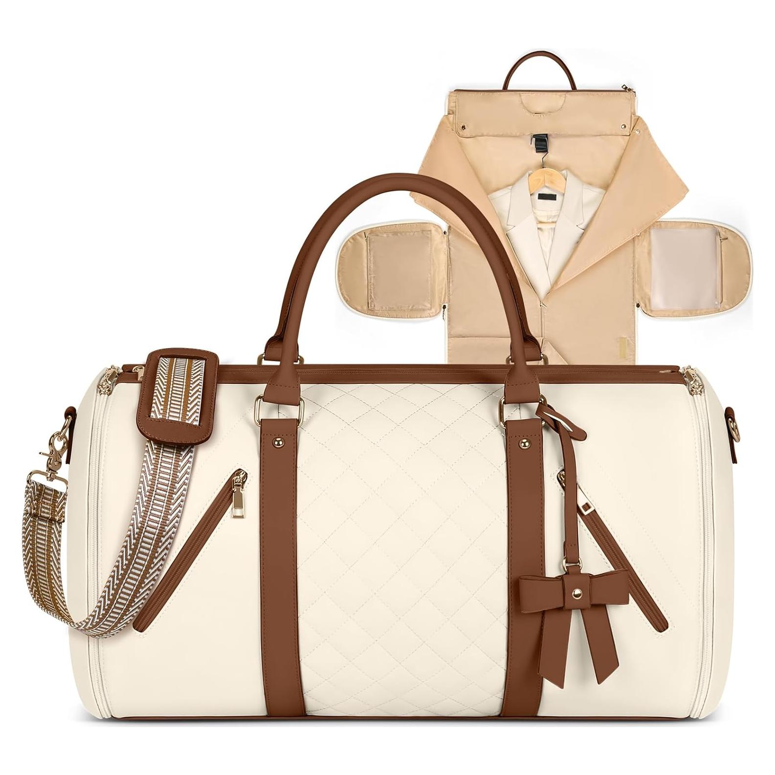 Bolsa de Ropa Duffle RAINSMORE Beige para Mujeres 52x26x32cm