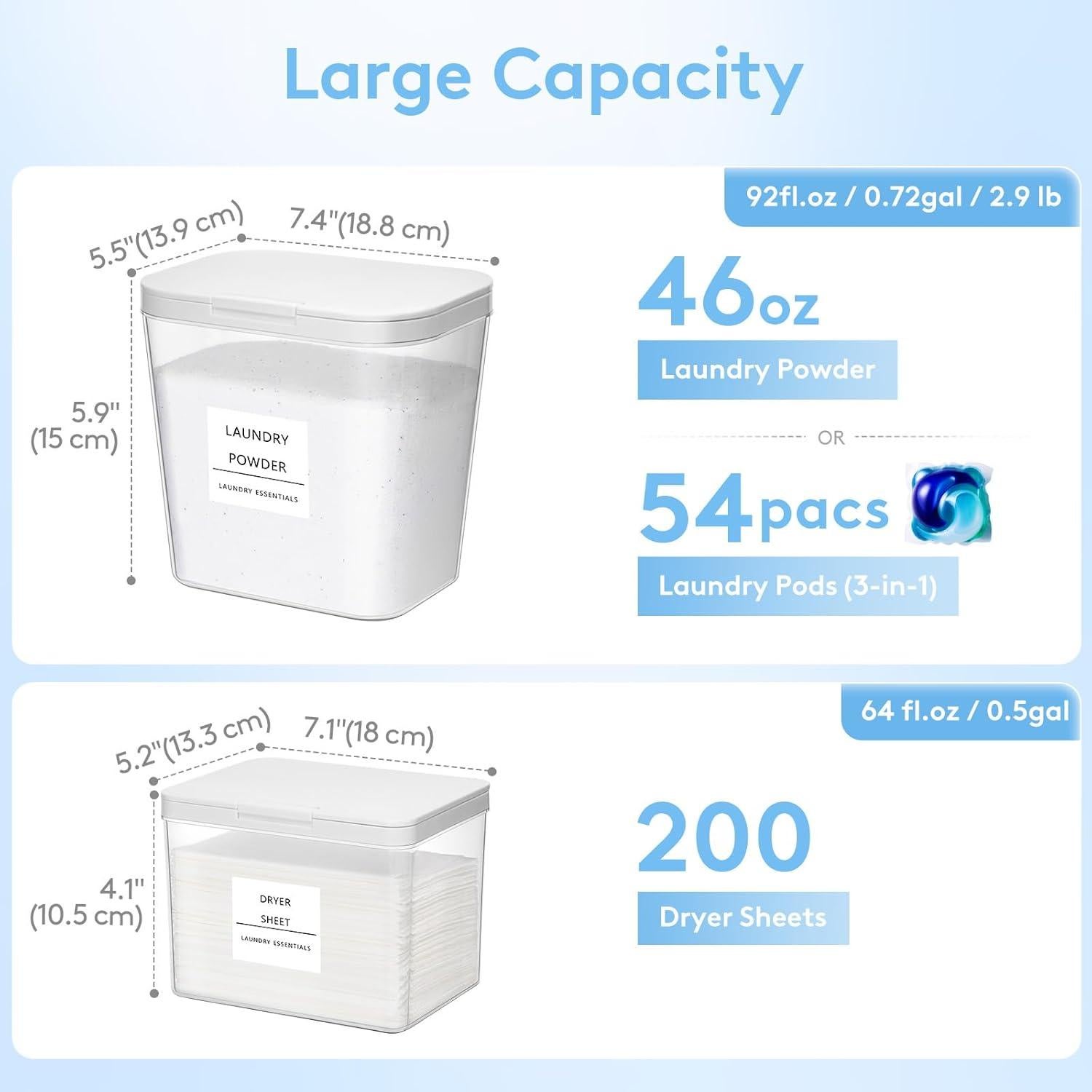 Contenedores de Lavandería Lifewit 3 Piezas 2.7L y 1.9L