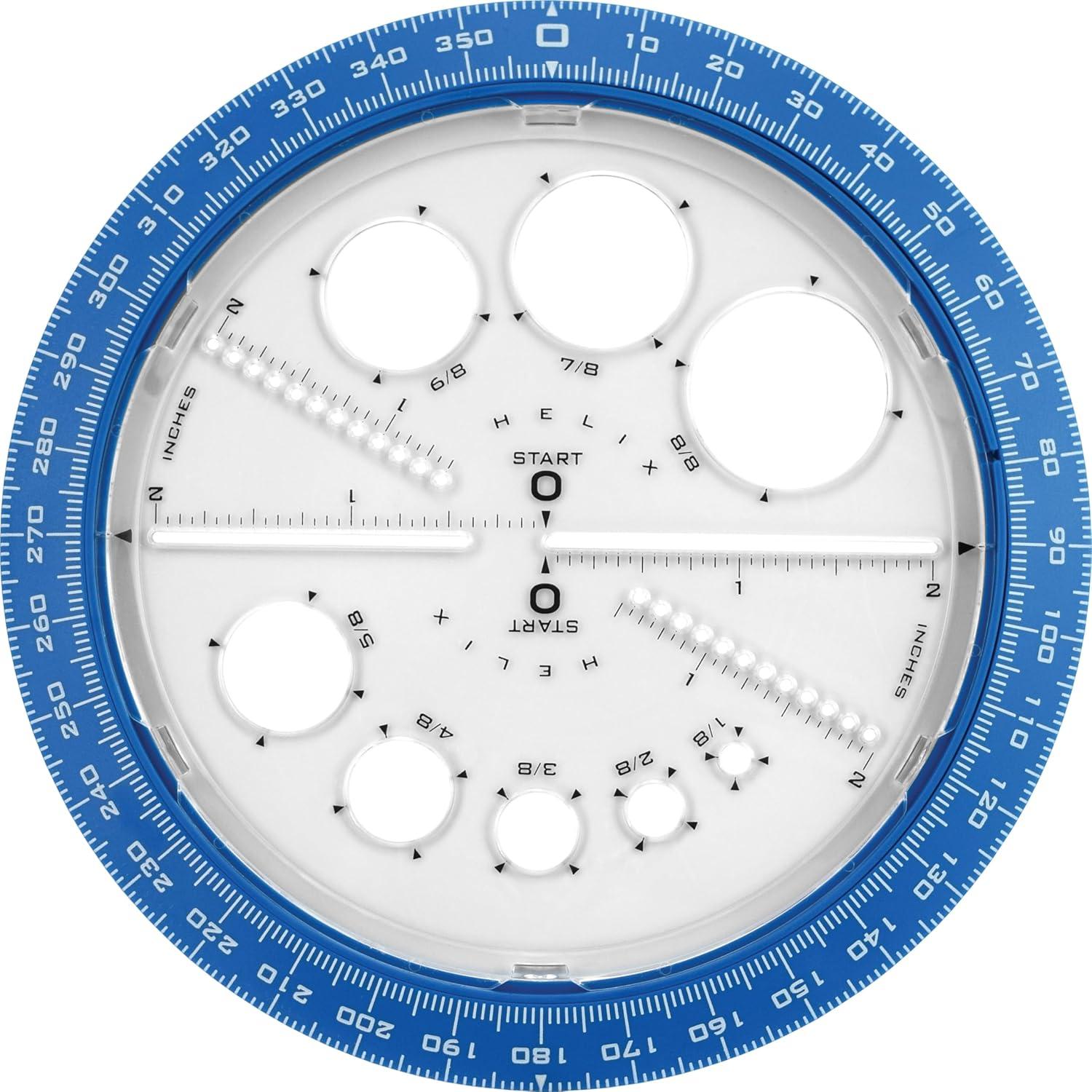 Fabricante de Ángulos y Círculos Helix 15 cm con Plantillas