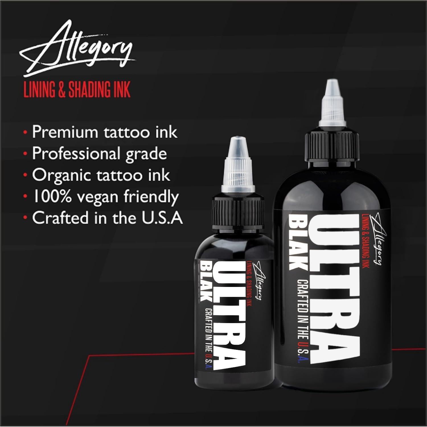 Tinta para Tatuajes Allegory Ultra Negro 59 ml Vegana Premium